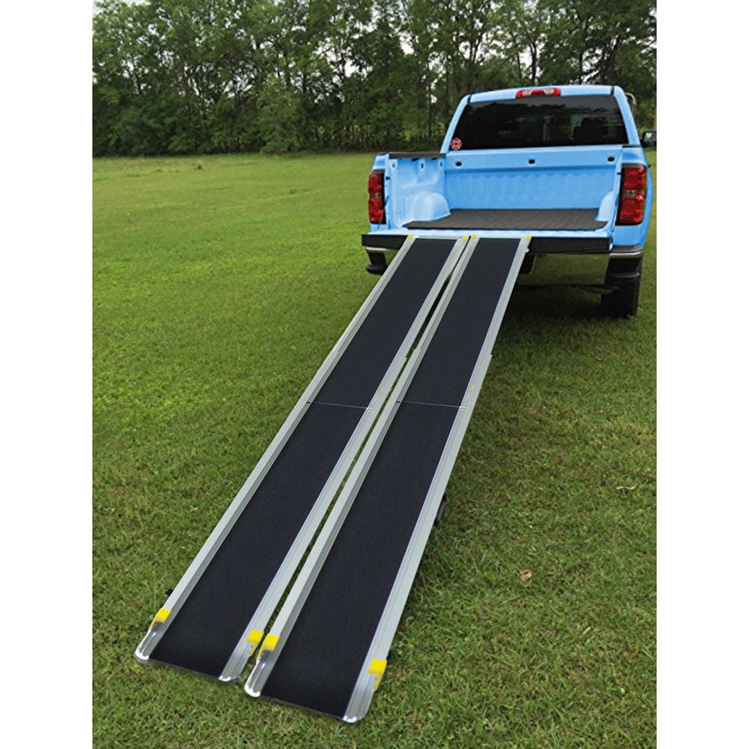 Adjustable Aluminum Wheelchair Ramp 7' Telescoping Non-Skid