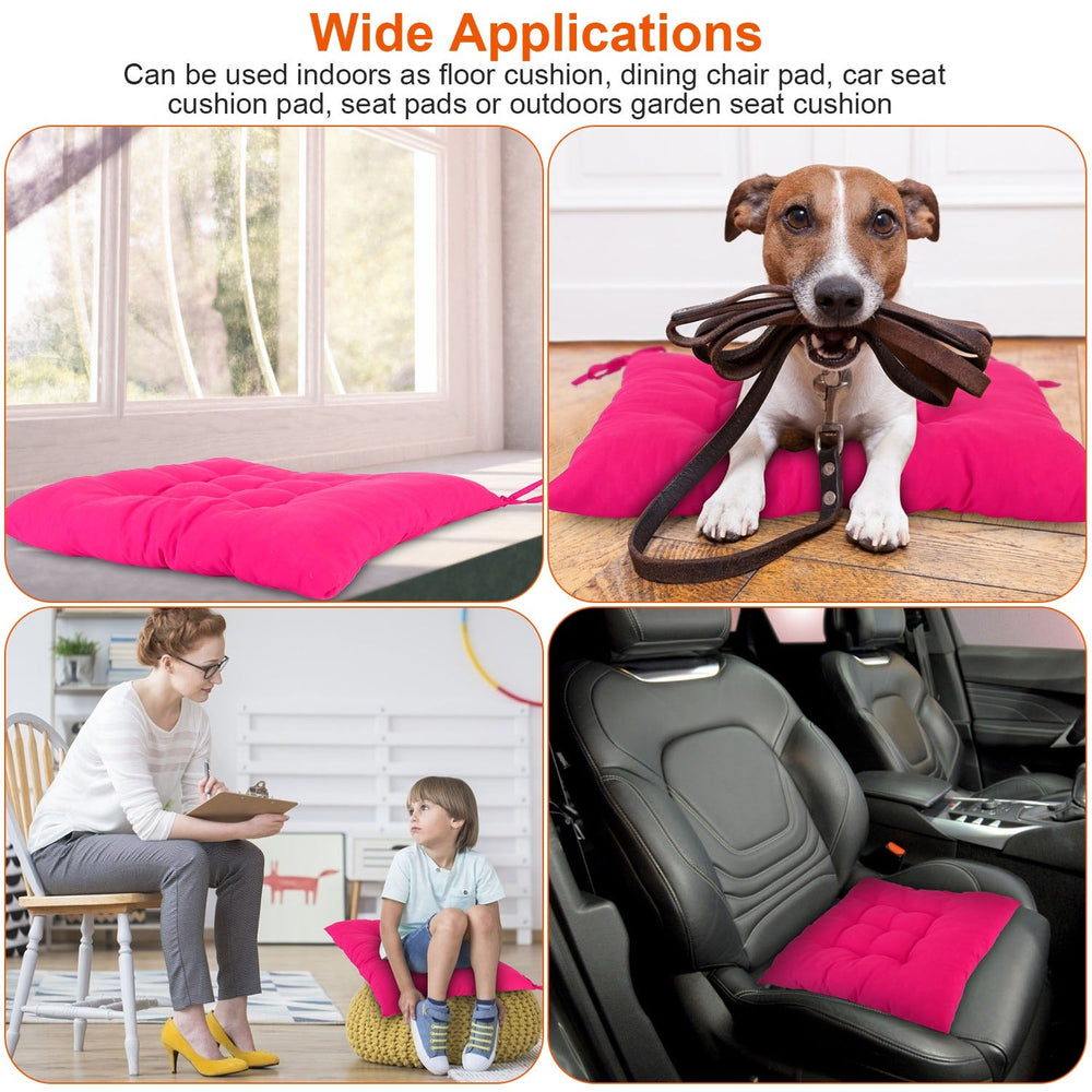 4-Pack Square Chair Cushions – 17.7"x17.7", Tie-On, Soft Pads for Home, Office, Travel