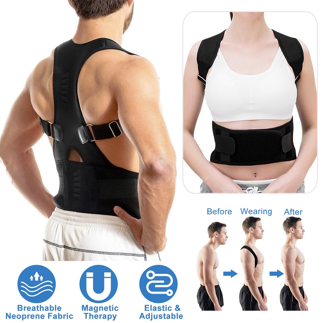 Posture Corrector Back Brace with Magnetic Lumbar Support