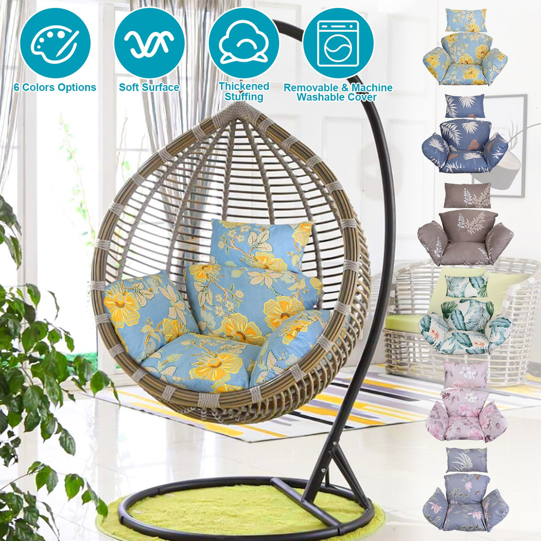 Egg Chair Cushion with Headrest - Thick Padded Hanging Seat