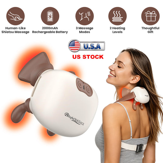 Cordless Neck Massager with Heat & Shiatsu Kneading