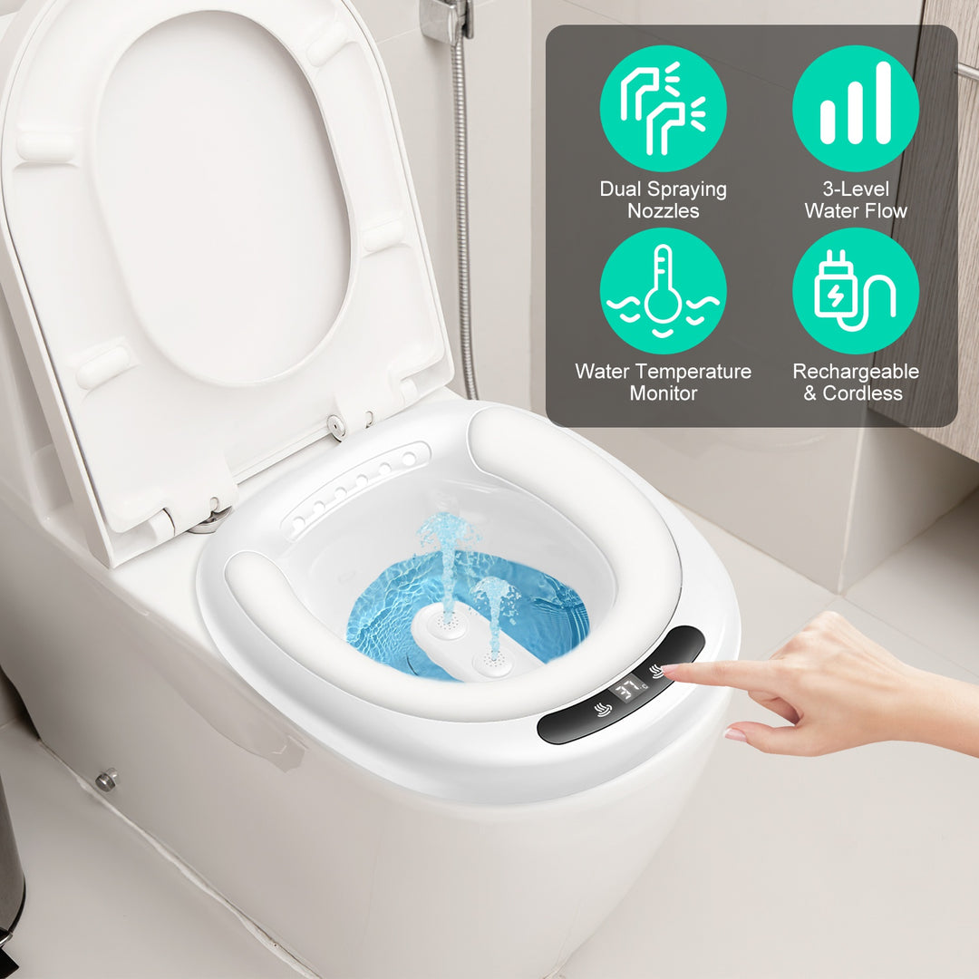 Electric Sitz Bath with Dual Nozzles & Temperature Display