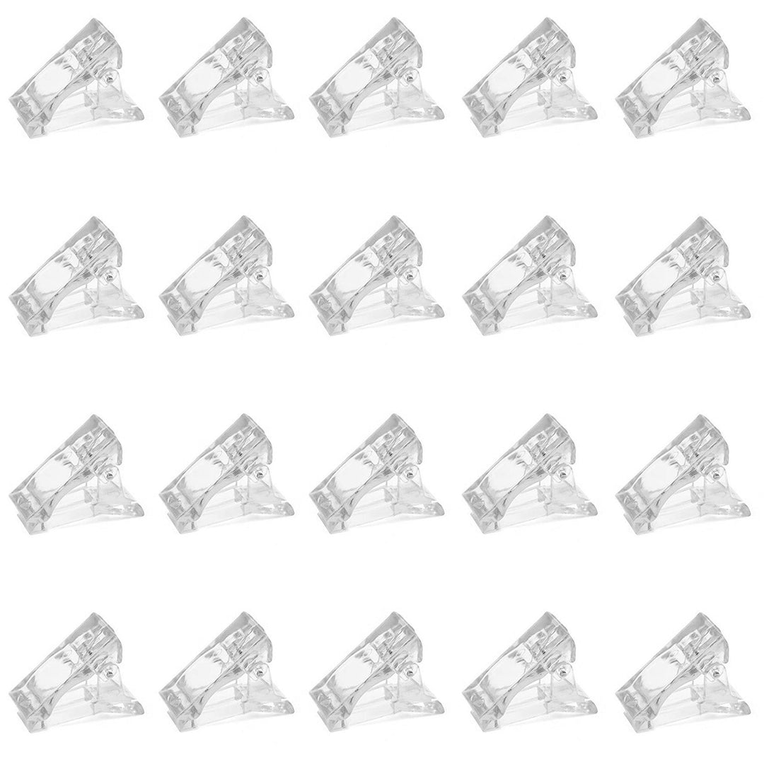 20Pcs Nail Tip Clips Quick Building Poly Gel UV LED Builder DIY Transparent Finger Tip Extension Tool