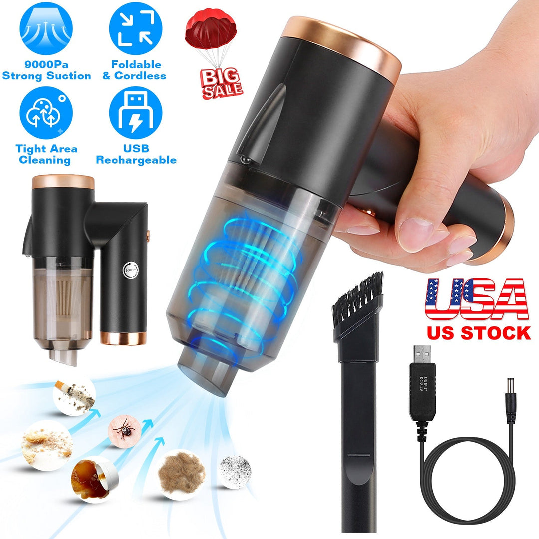 120W 9000PA Cordless Handheld Vacuum Cleaner w/ Searchlight Portable Rechargeable Car Auto Home Duster
