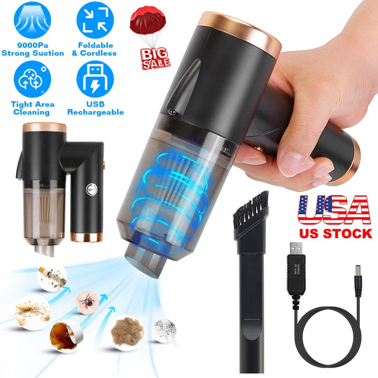 120W 9000PA Cordless Handheld Vacuum Cleaner w/ Searchlight Portable Rechargeable Car Auto Home Duster
