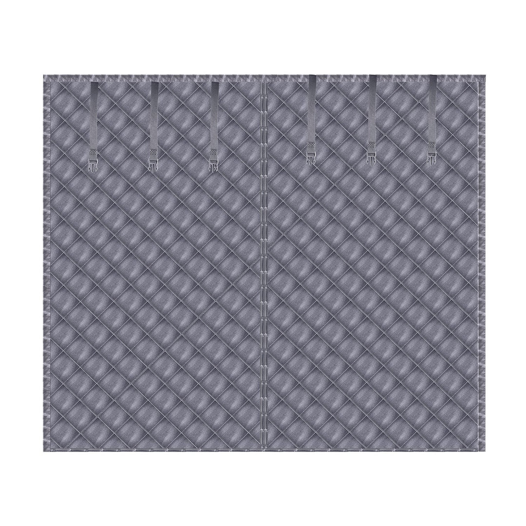 8*7FT Magnetic Thermal Insulated Garage Door Curtain for Winter Singe-Car Garage Screen with Magnetic Closure 6 Roll Up Buckle Straps for One Cars Wea