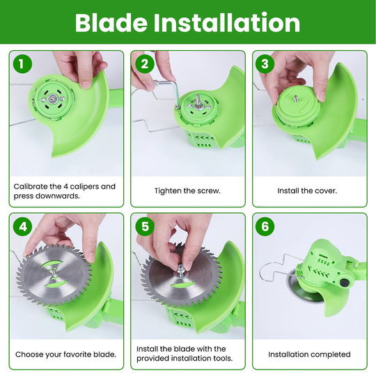 12V 200W Cordless Grass Trimmer Rechargeable Lawn Mower 9000M/Min Weed Cutter with Saw Blade 2 Stainless Steel Blades 10 Plastic Blades 2 Rechargeable