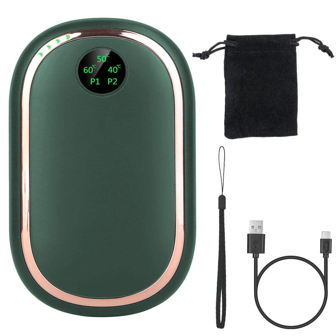 Rechargeable Hand Warmer Electric Hand Heater Portable Reusable Pocket Warmer Power Bank with Digital Display Sunset Light 3 Levels Double-sided Heati