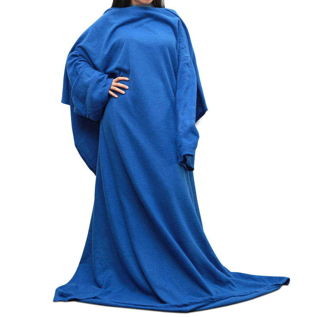 Wearable Fleece Blanket with Sleeves Cozy Warm Microplush Sofa Blanket Extra Soft Lightweight for Adult Women Men 3 Colors