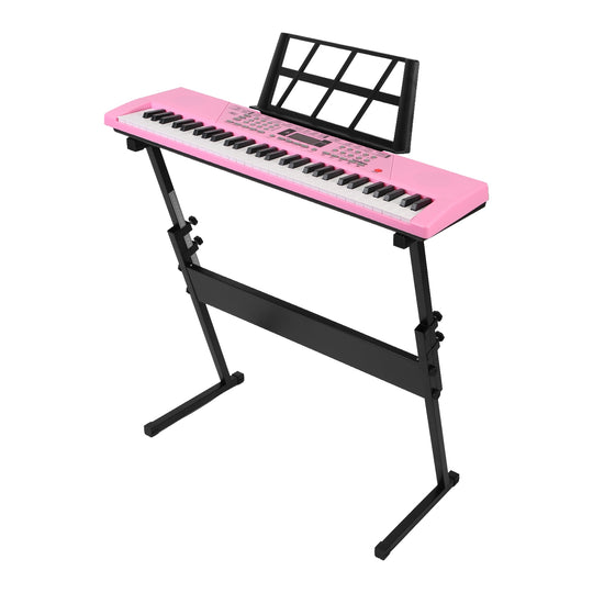 61 Keys Digital Music Keyboard Electric Piano Electronic Musical Instrument Kids Learning Keyboard with Microphone Stand for 3-12 Year Old Kids Girls