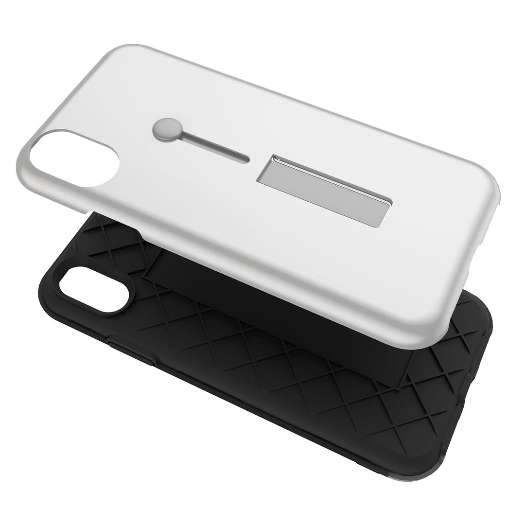 Finger Strap Phone Case for iPhone X Drop-protection Finger Ring Rugged Phone Case with Kickstand Dual Layer Case