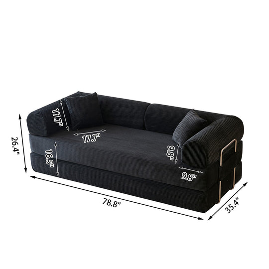 78.8" Convertible Floor Sofa Bed with High Density Foam