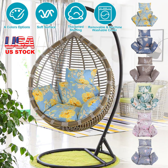 Egg Chair Cushion with Headrest - Thick Padded Hanging Seat