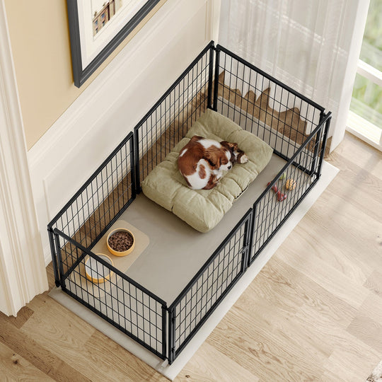 48.2" Indoor Dog Kennel with PVC Top Cover and Flexible Door