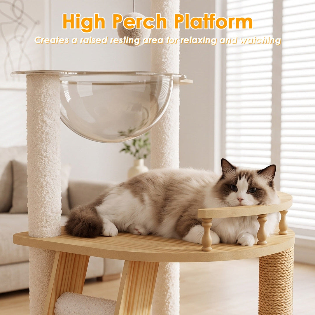Cat Tree Tower 41" with Acrylic Hammock & Sisal Posts