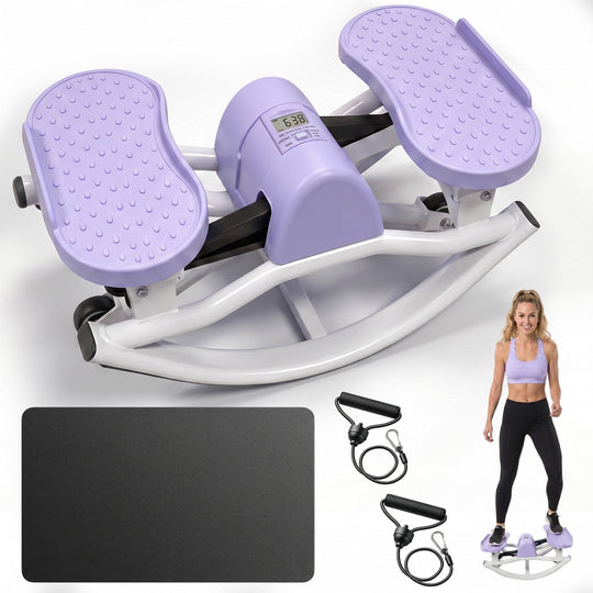 Compact Swing Stepper with Resistance Bands & LCD Monitor