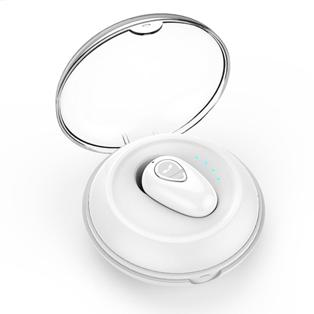IPX5 Waterproof Unilateral Wireless Earbud Mini In-Ear Headset Rechargeable with Built-in Mic Charging Case Sweat Resistant Earphone