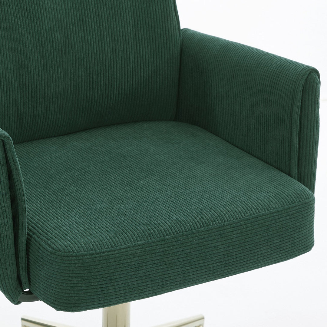 Mid-Back Velvet Office Chair with Memory Foam Cushion