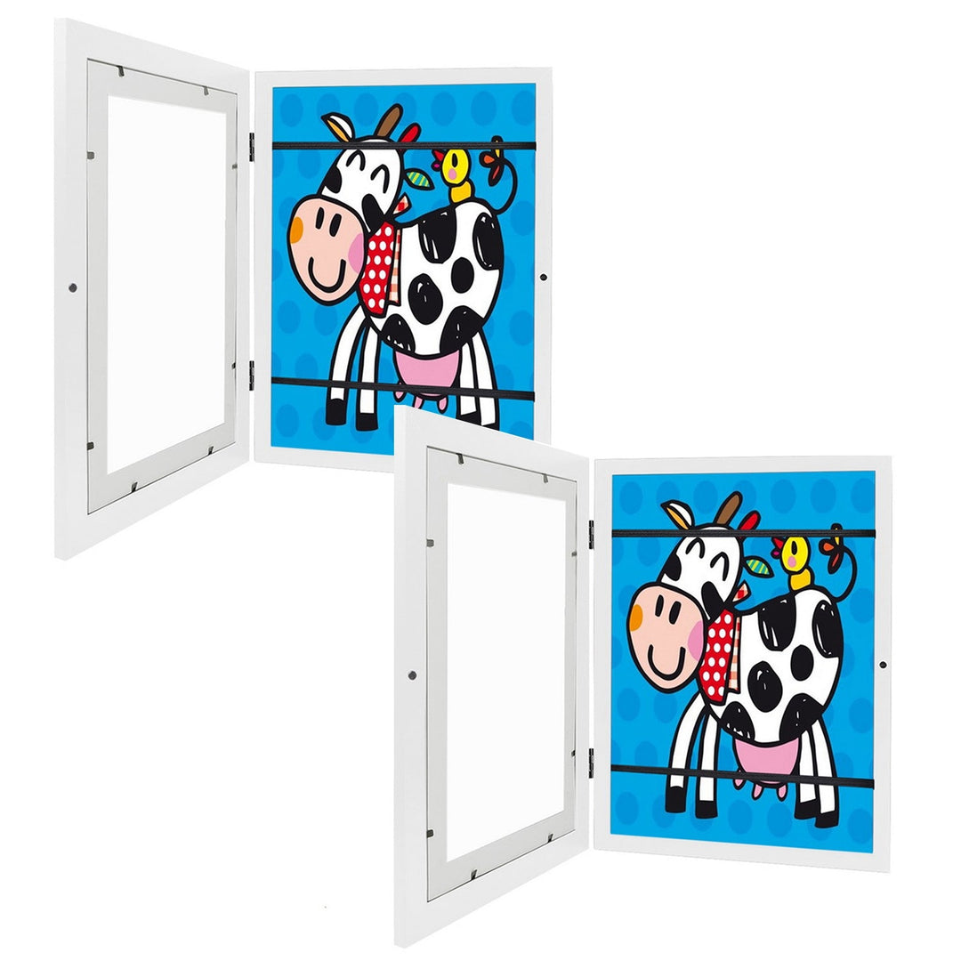11.69x16.53in Kids Art Frame Front Opening Wooden Frame Artwork Display Storage Frame A3 Picture Frame Wall Display for Photo Art Projects Picture Chi