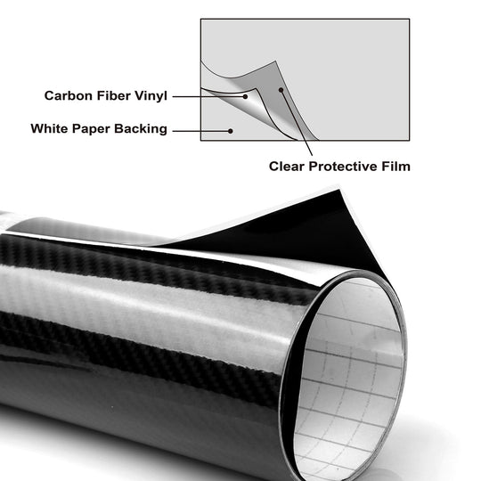 Black 7D Carbon Fiber Car Wrap High Gloss Vinyl Wrap Film Roll Bubble Free Air Release for Cars Laptops Phones