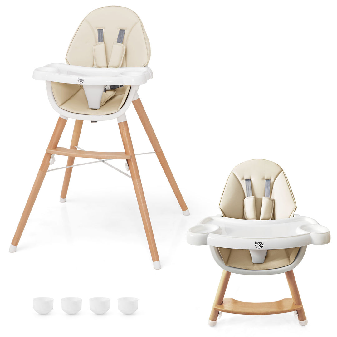Baby High Chair with Dishwasher Safe Tray-Beige