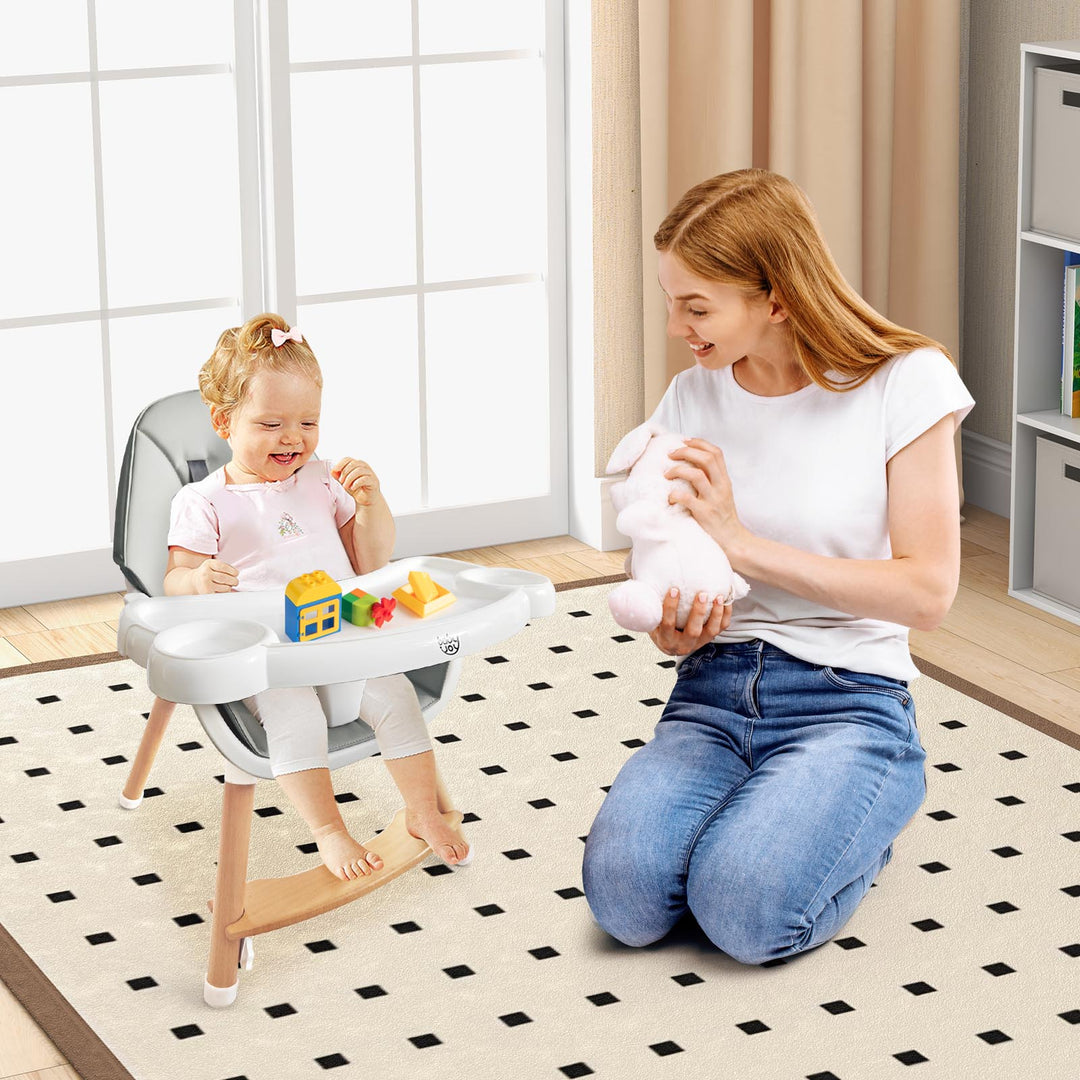 Baby High Chair with Dishwasher Safe Tray-Gray