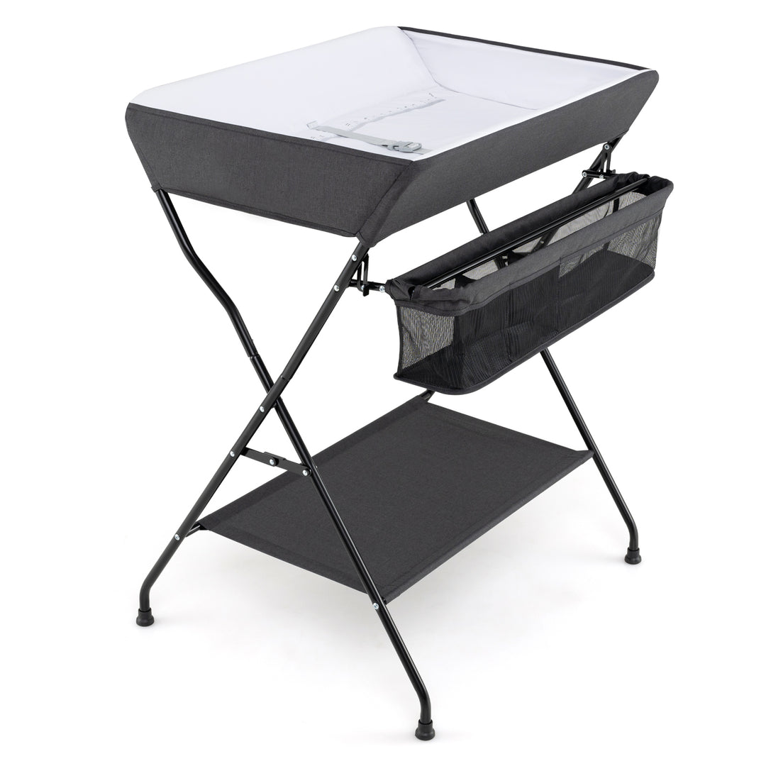 Baby Storage Folding Diaper Changing Table-Black