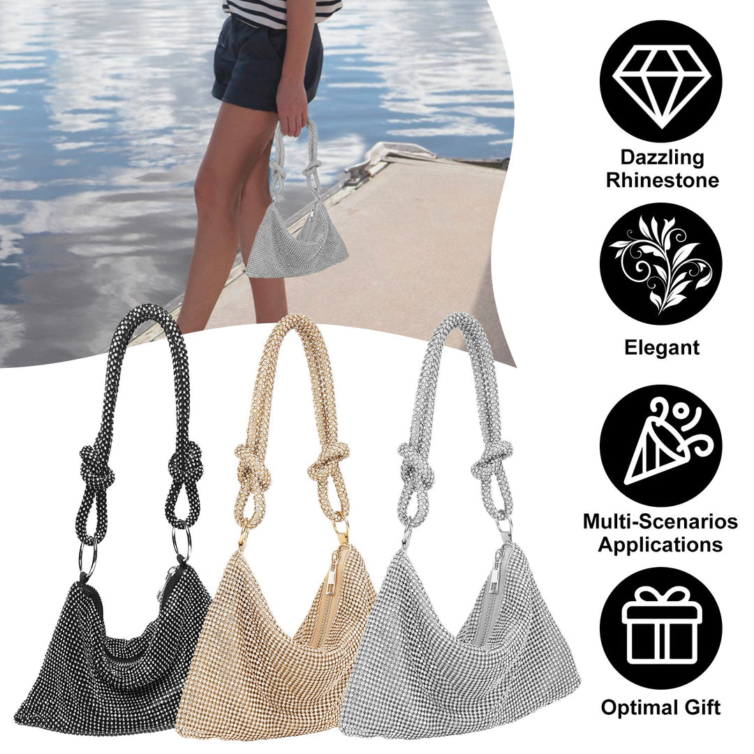 Rhinestone Evening Bag with Detachable Strap
