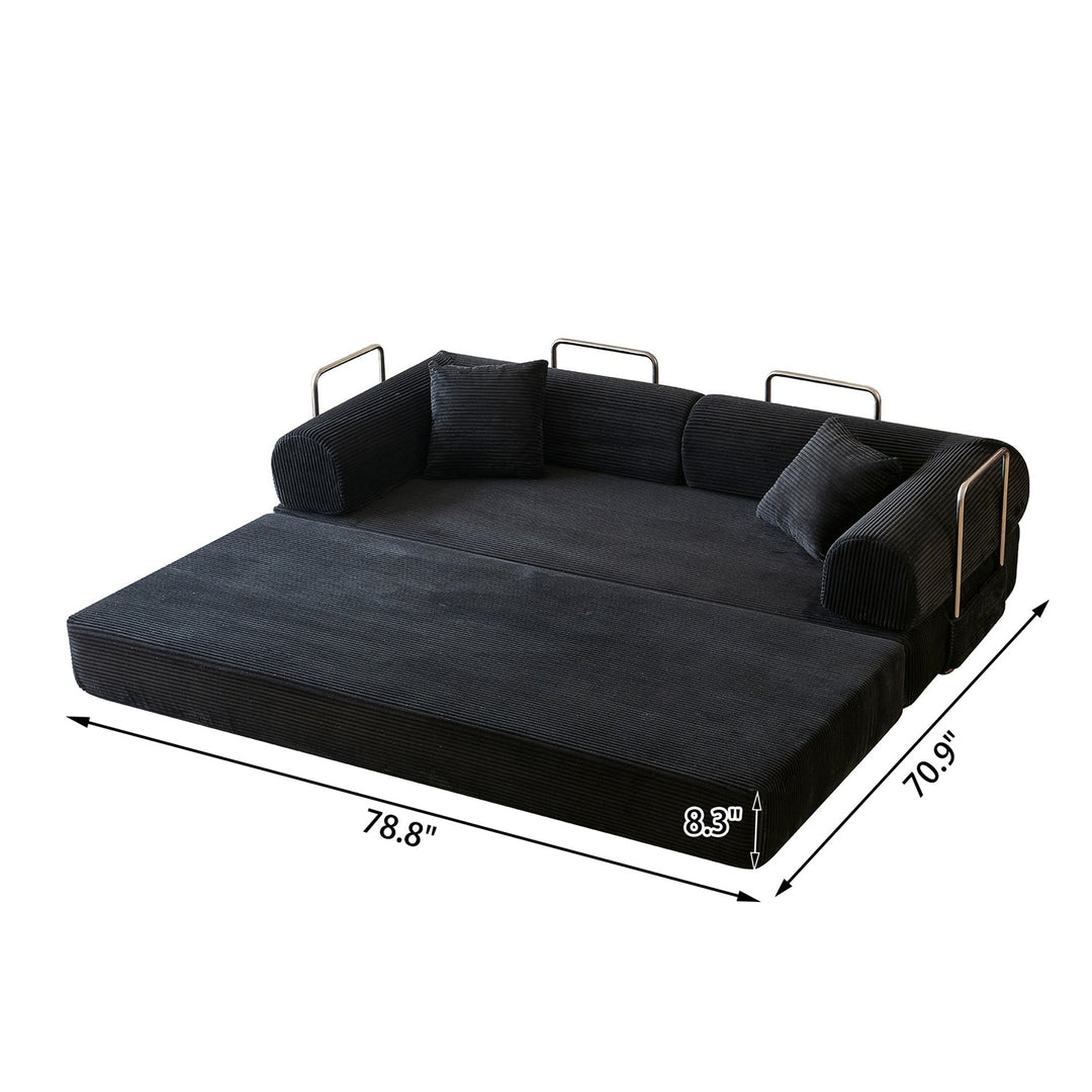 78.8" Convertible Floor Sofa Bed with High Density Foam