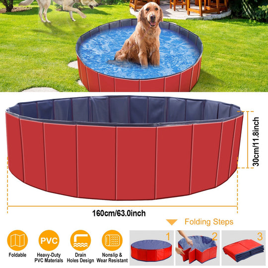 Foldable Pet Swimming Pool PVC Kiddie Baby Dog Swim Pool Bathing Tub Playmat Kids Pools