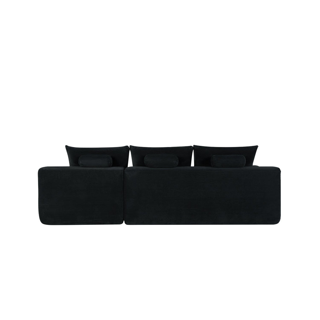 Cloud L-Shaped Corduroy Sectional Sofa with Chaise Lounge