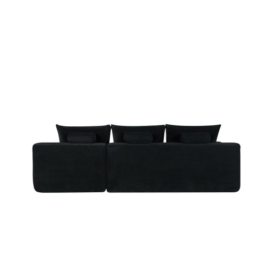 Cloud L-Shaped Corduroy Sectional Sofa with Chaise Lounge