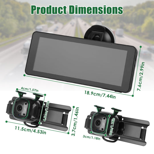 1080P Dual Baby Car Monitor – 120° Wide View, Night Vision, HD Split Screen