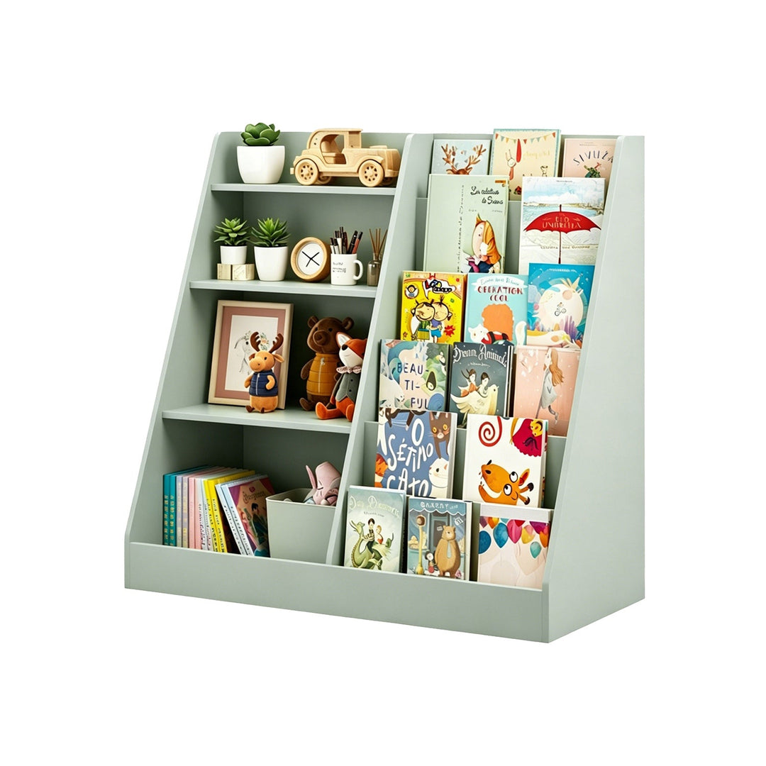 Kids Bookshelf with Toy Storage Organizer, 34.65" Multi-Tier