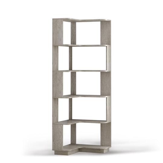 6 Tier Freestanding L-Shaped Corner Bookshelf For Living Room, Bedroom, Wooden Bookcase with anti-drop panle & anti tipp