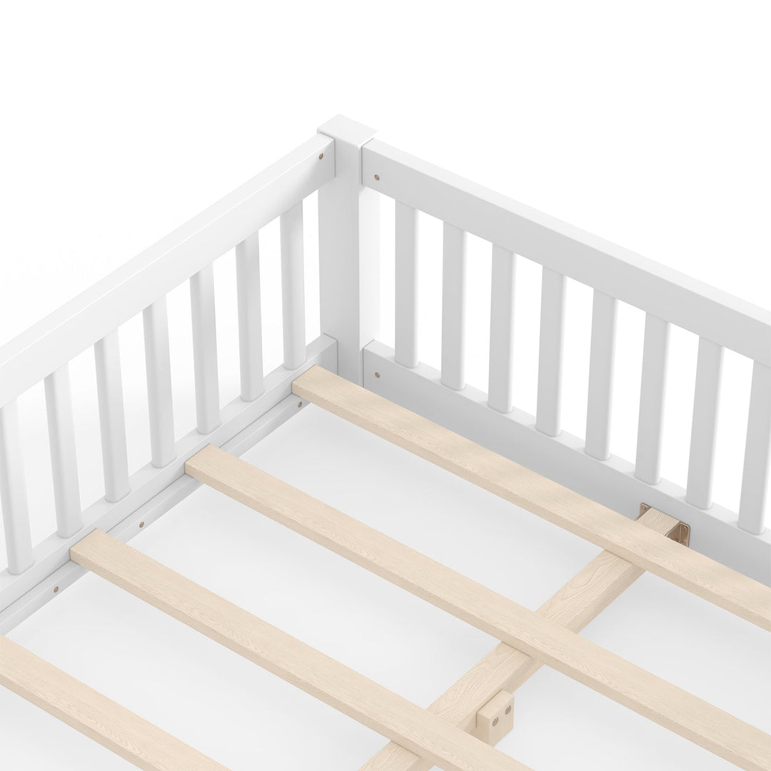 Montessori Floor Bed with Safety Guardrails and Lockable Door