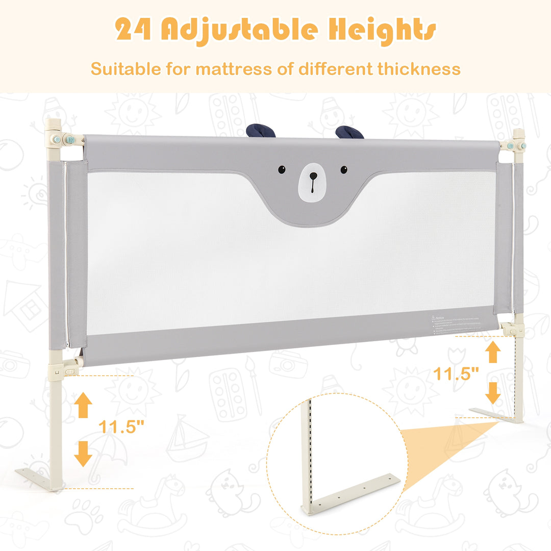 Vertical Lifting Baby Bedrail Guard with Lock-Gray
