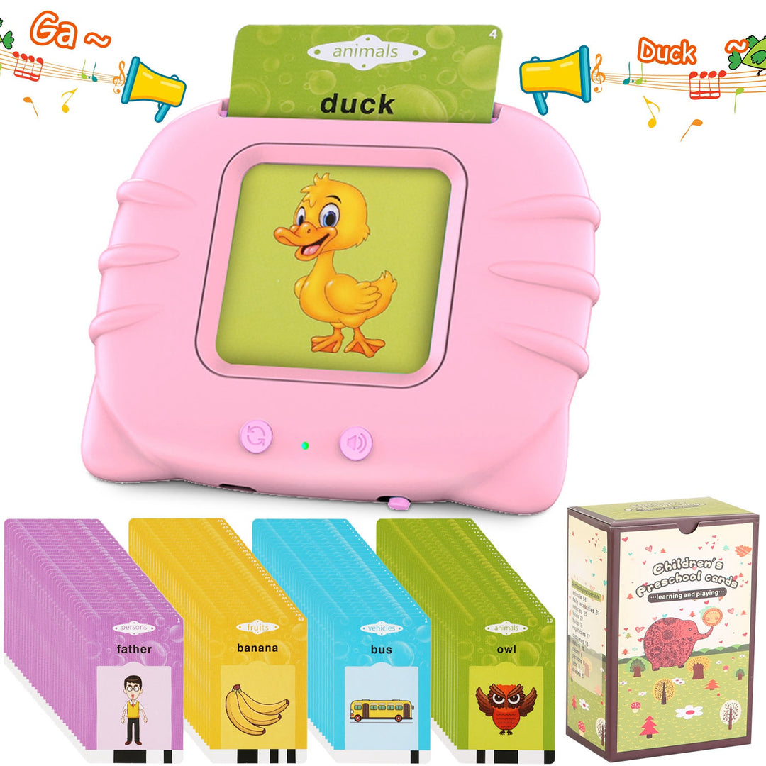 224 Words Kid Flash Talking Cards 112 Card Electronic Cognitive Audio Toddler Reading Machine Animal Shape Color Repeated Learning Cards English For C