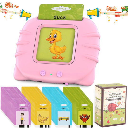 224 Words Kid Flash Talking Cards 112 Card Electronic Cognitive Audio Toddler Reading Machine Animal Shape Color Repeated Learning Cards English For C