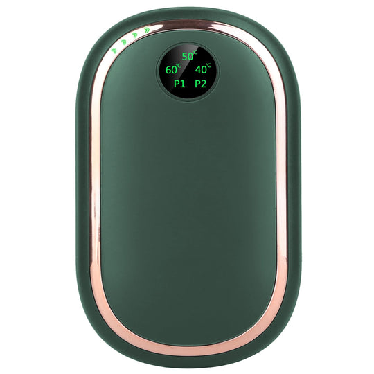 Rechargeable Hand Warmer Electric Hand Heater Portable Reusable Pocket Warmer Power Bank with Digital Display Sunset Light 3 Levels Double-sided Heati