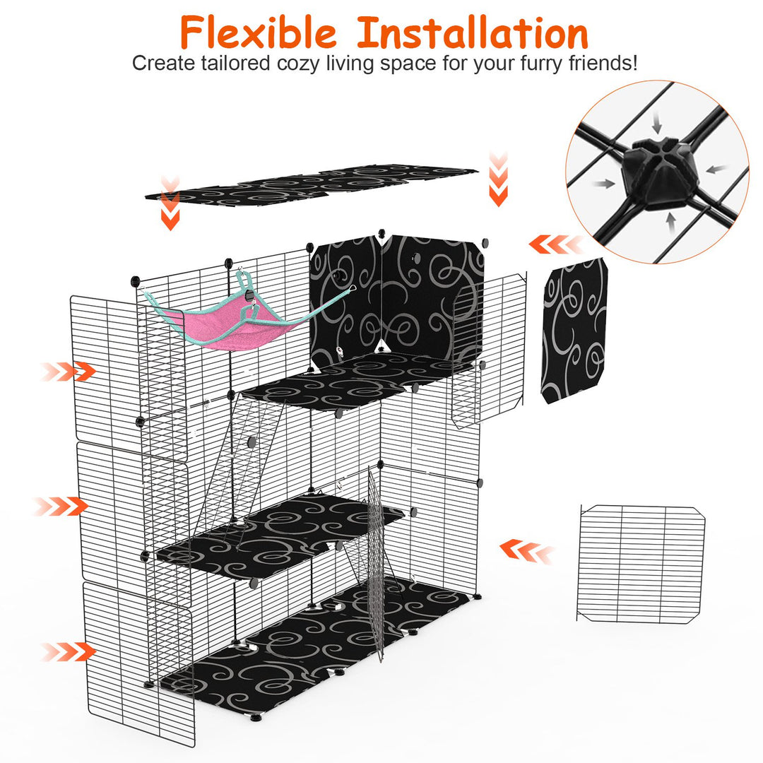 GBruno Playpen With Hammock Toy Ball Ladder