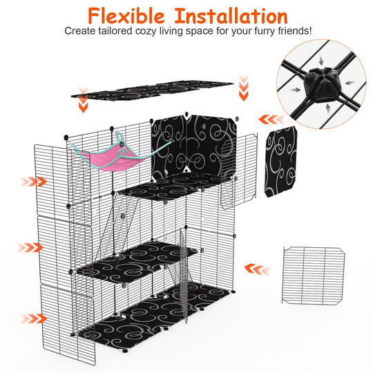 GBruno Playpen With Hammock Toy Ball Ladder