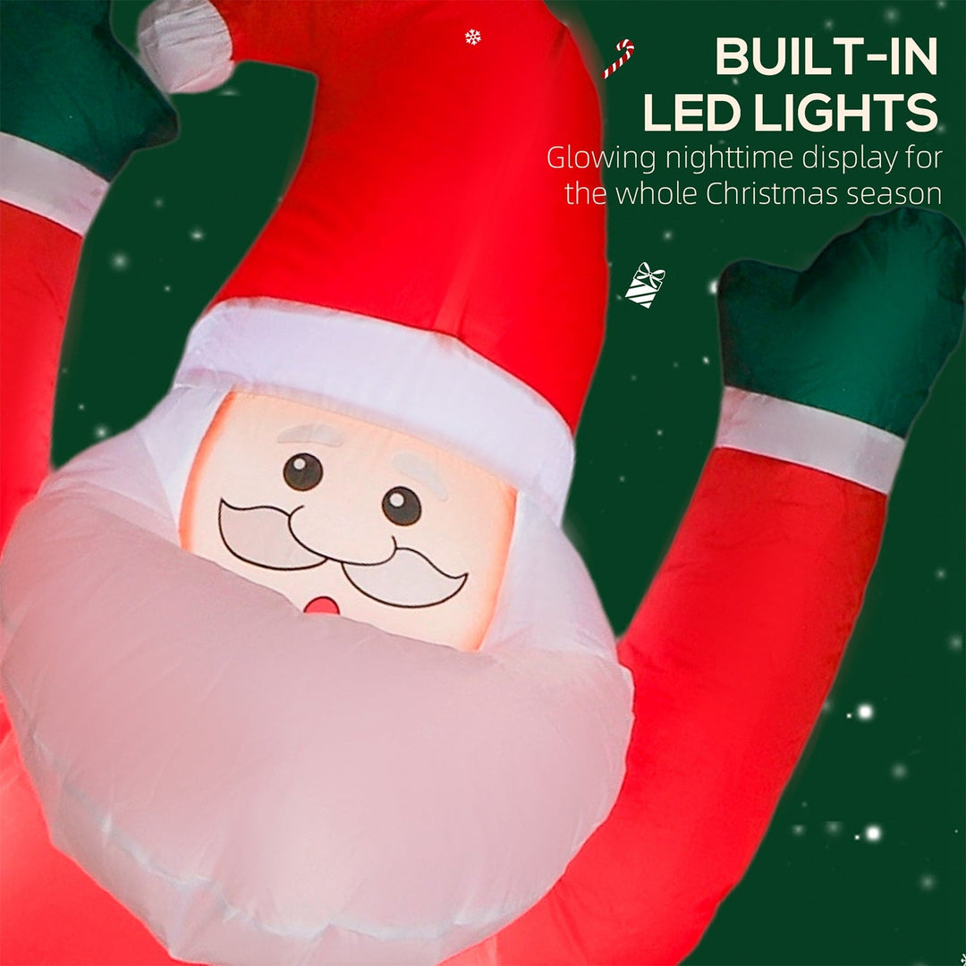 7FT Inflatable Hanging Santa with LED Lights and Built-In Fan