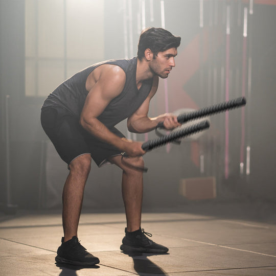 1Pair Ropeless Battle Ropes for Home Portable Compact Workout Exercise Training Battle Rope With Waist Strap for Women Men Strength Training Spring Ba