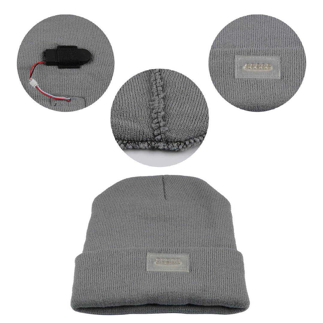 Unisex 5 LED Knitted Beanie Winter Warm Hat Camping Jogging Running Cap Headlamp