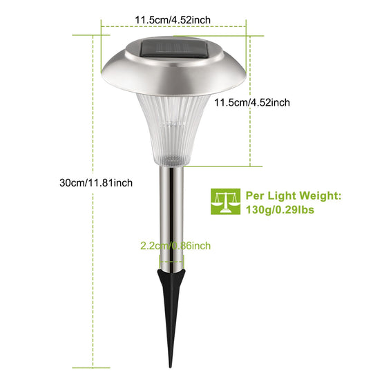 8Pcs Solar Garden Lights Outdoor IP44 Waterproof Solar Pathway Lights Color Changing Landscape Lamps 10Hrs Lawn Lighting for Yard Driveway Walkway