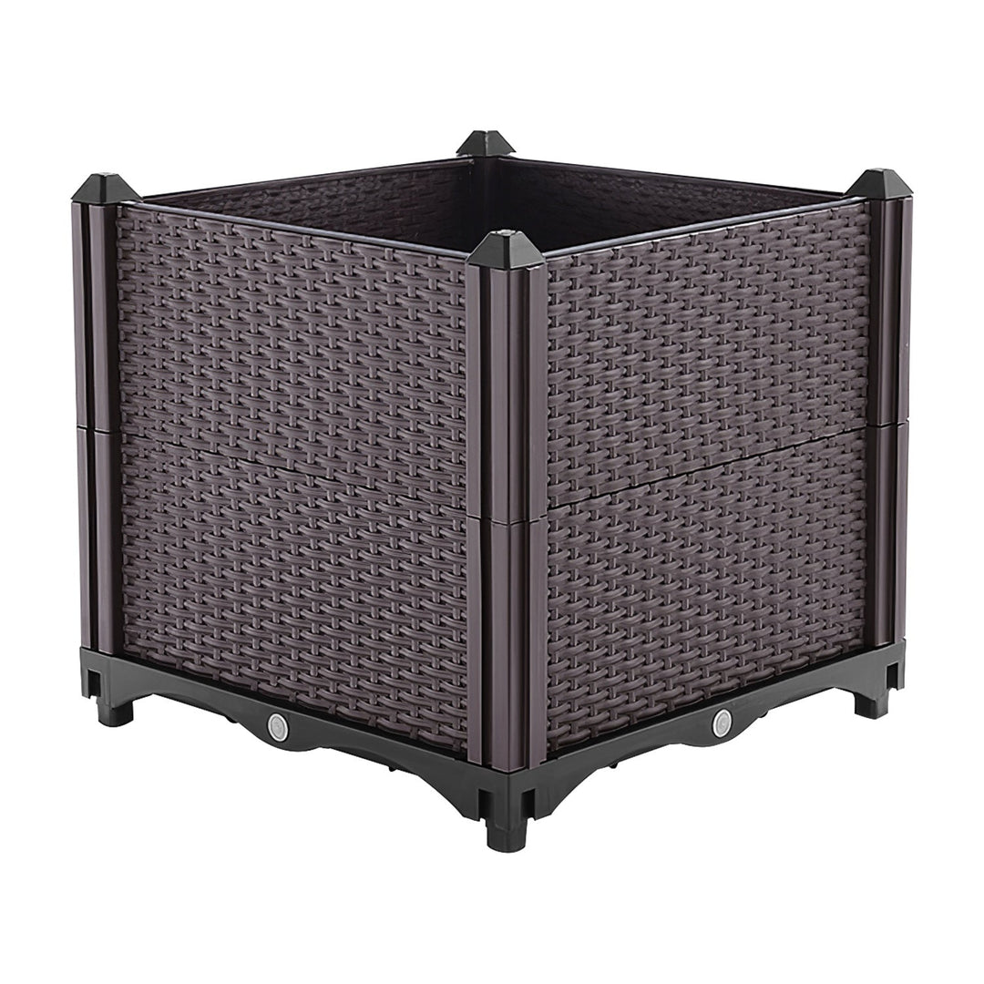 Raised Garden Bed Plant Growth Box with Self-watering System for Garden Patio Balcony Elevated Planter Box for Flowers Vegetables Herbs