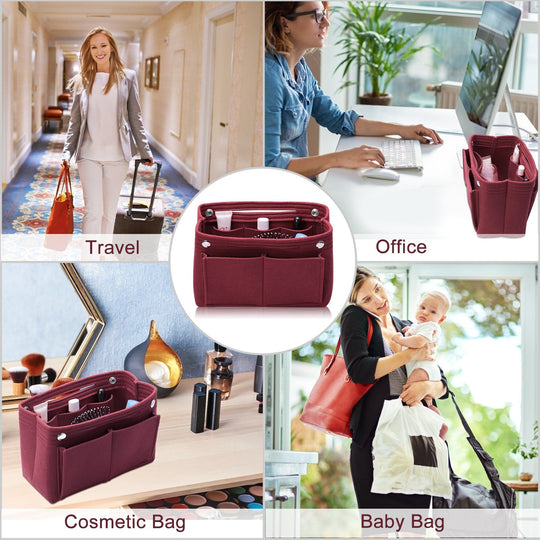 Felt Handbag Insert Organizer Purse Tote Shaper Bag in Bag Cosmetic Bag Handbag Purse Organizer