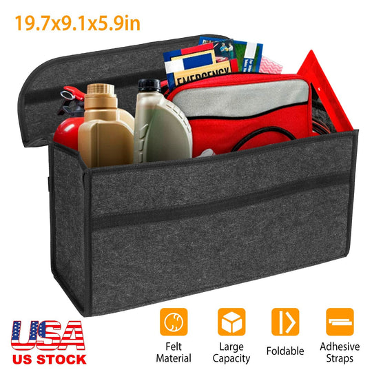 3.85Gal Car Boot Organizer Box Collapsible Trunk Bag Storage Container Travel Tidy Case Holder