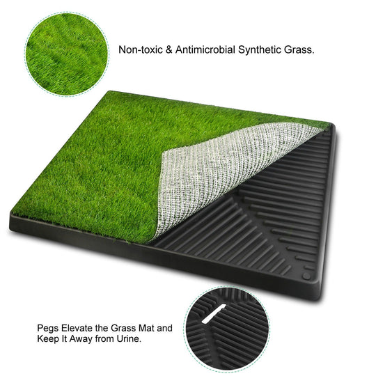 Dog Potty Training Artificial Grass Pad Pet Cat Toilet Trainer Mat Puppy Loo Tray Turf For Small Medium Dogs Indoor Outdoor Use